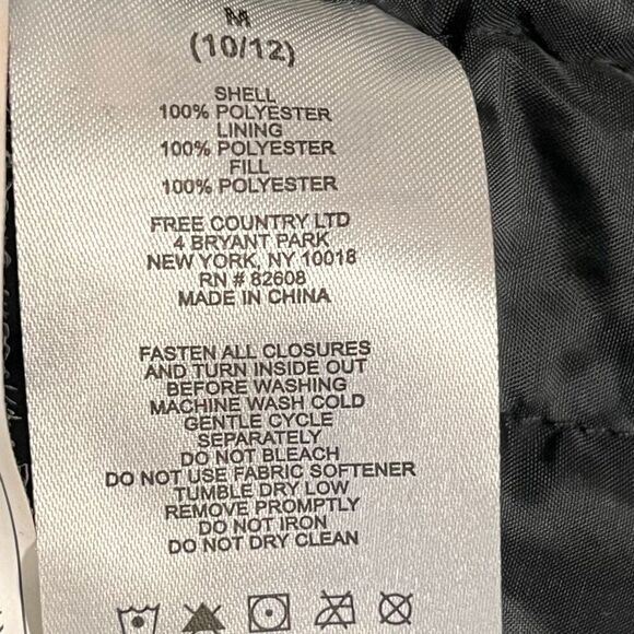 Free Country Black And Green Winter Jacket   Boys Size M (10-12) - Picture 4 of 4